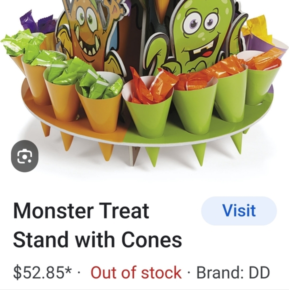 HALLOWEEN MONSTER TREAT STAND WITH CONES AND TARGET HYDE AND EEK WALL STICKERS - Picture 14 of 16